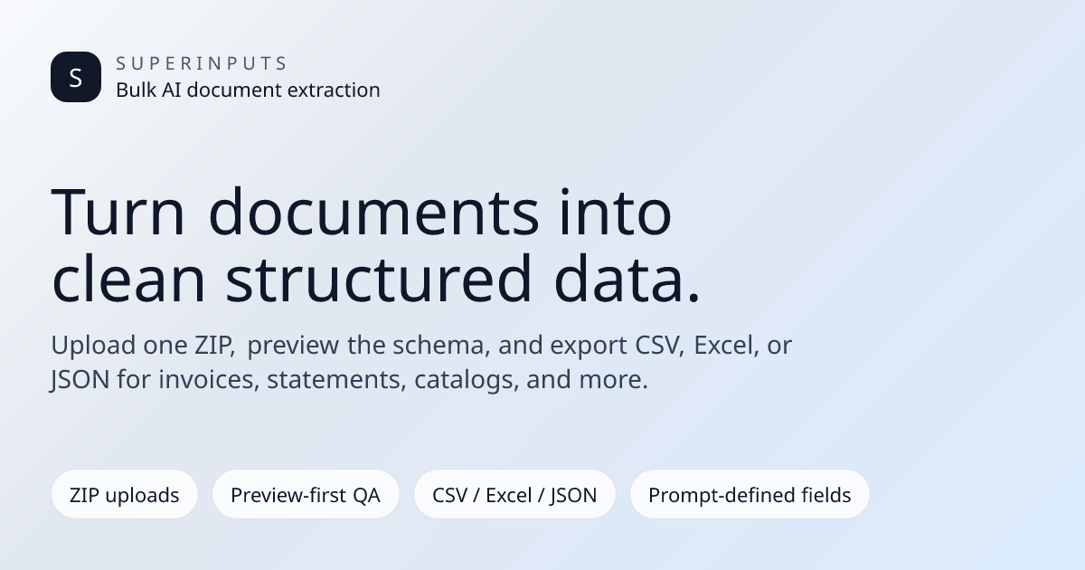 SuperInputs | Bank Statement Extraction Software